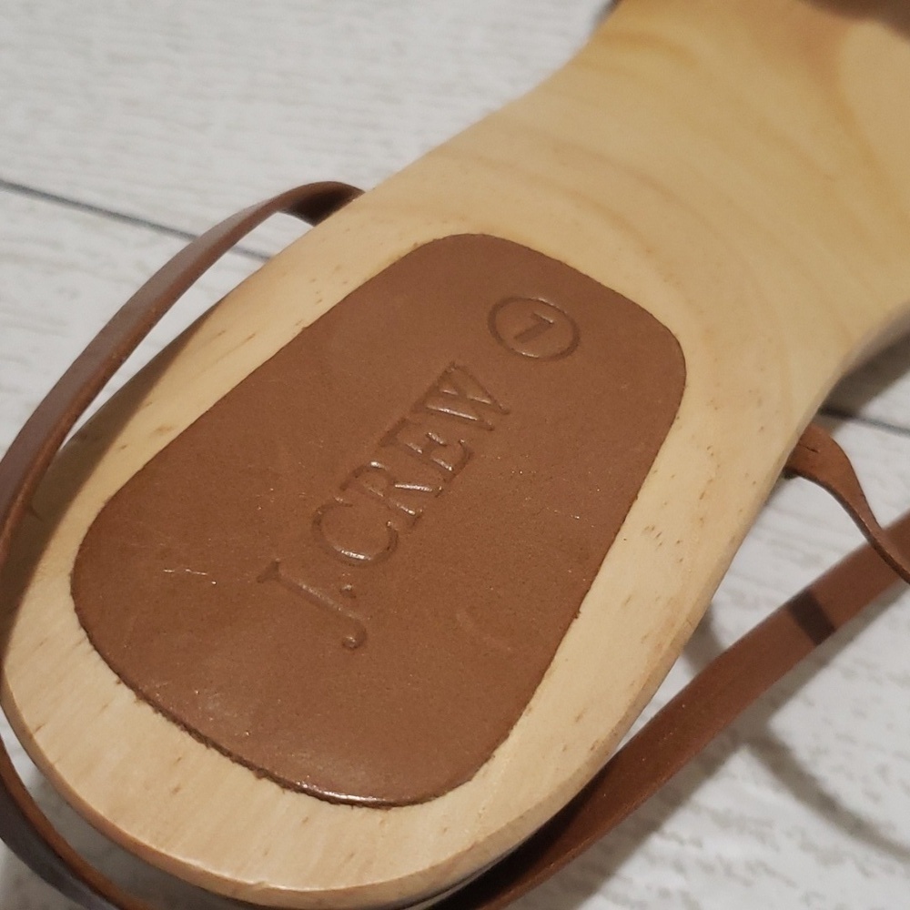 J. Crew new wood platforms ankle strap sandals 7 - Picture 8 of 8